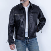 SB-SD-JPN-HO-BLK - Simmons Bilt "Smokey D" Japanese Horsehide Jacket - Black