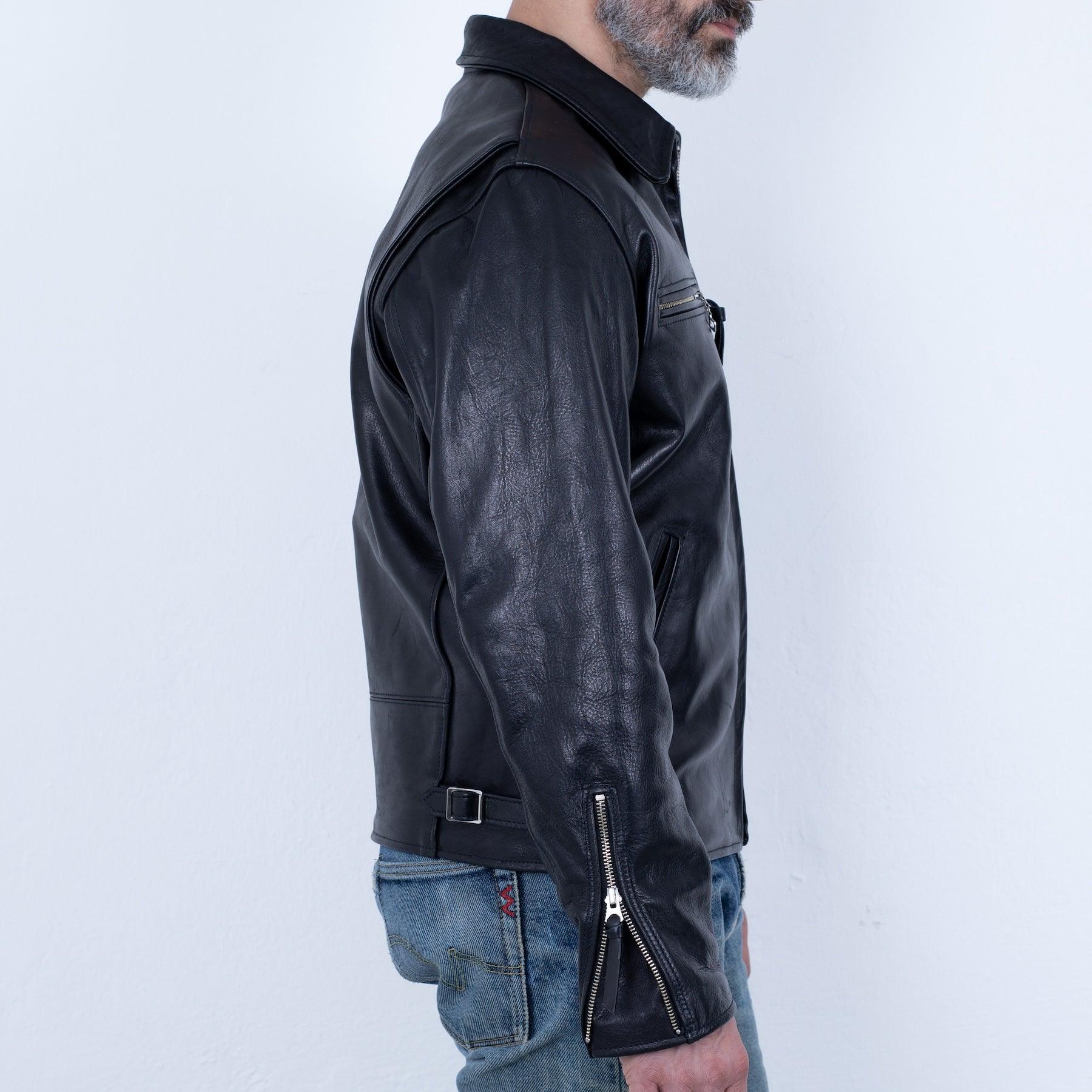 SB-SD-JPN-HO-BLK - Simmons Bilt "Smokey D" Japanese Horsehide Jacket - Black