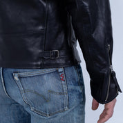 SB-SD-JPN-HO-BLK - Simmons Bilt "Smokey D" Japanese Horsehide Jacket - Black