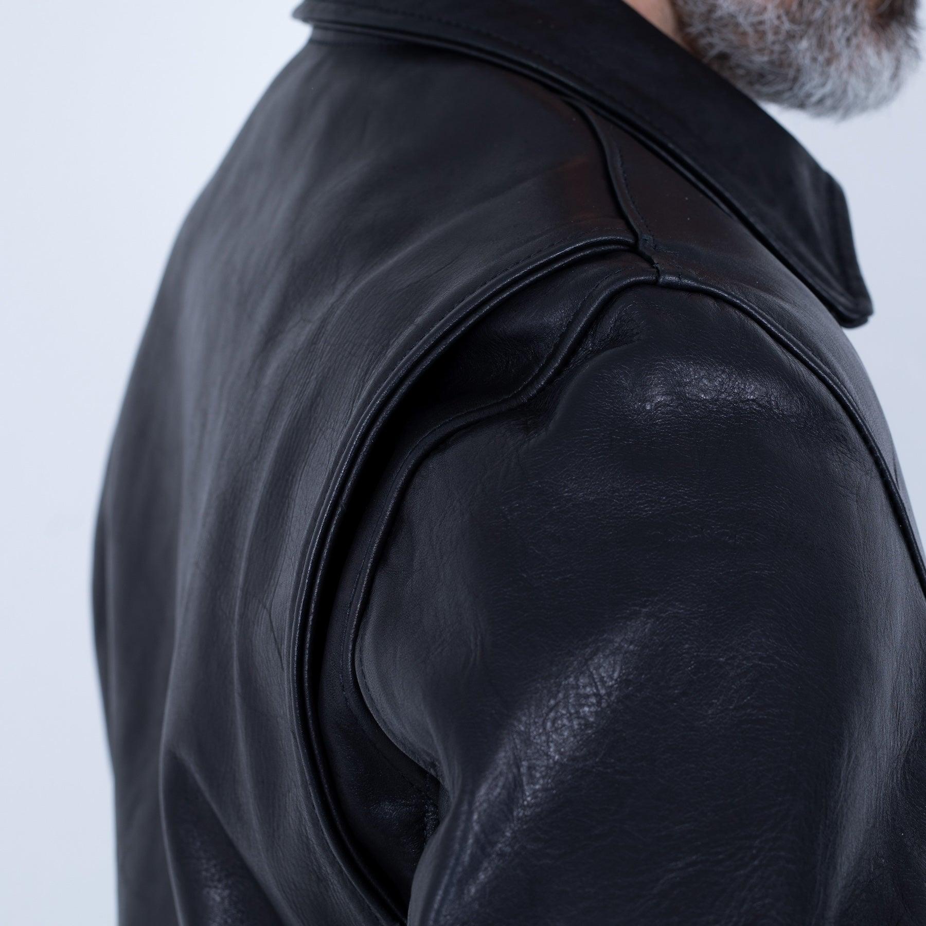SB-SD-JPN-HO-BLK - Simmons Bilt "Smokey D" Japanese Horsehide Jacket - Black