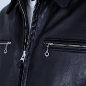 SB-SD-JPN-HO-BLK - Simmons Bilt "Smokey D" Japanese Horsehide Jacket - Black