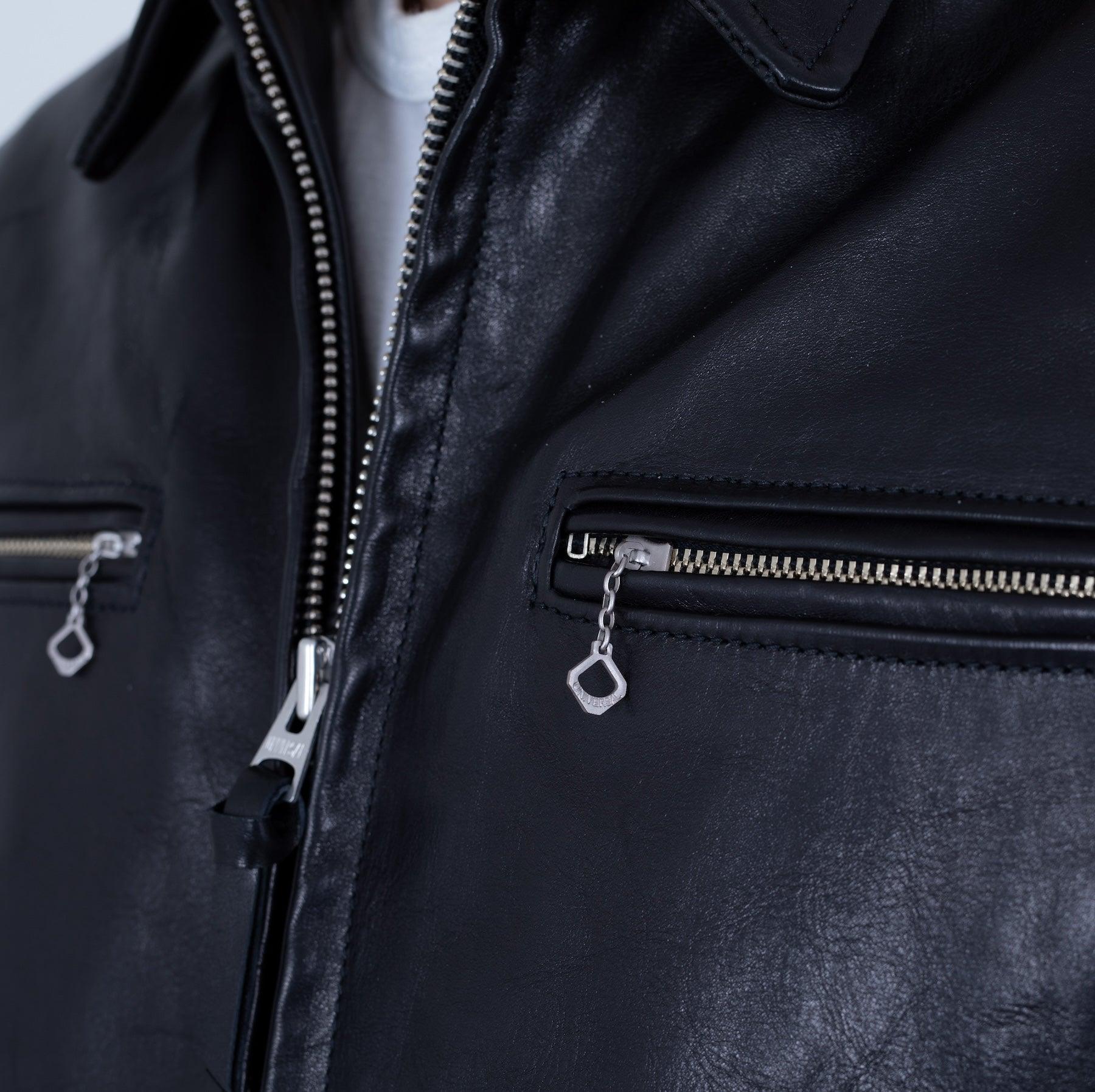 SB-SD-JPN-HO-BLK - Simmons Bilt "Smokey D" Japanese Horsehide Jacket - Black