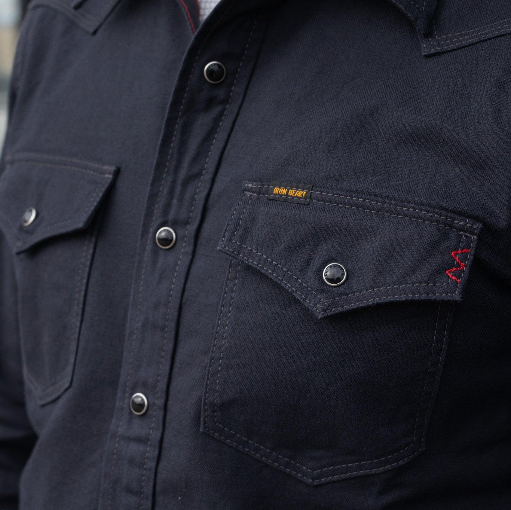 IHSH-381-BLK - 9oz Military Serge CPO Shirt - Black