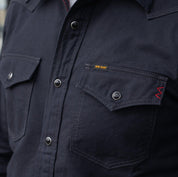 IHSH-381-BLK - 9oz Military Serge CPO Shirt - Black