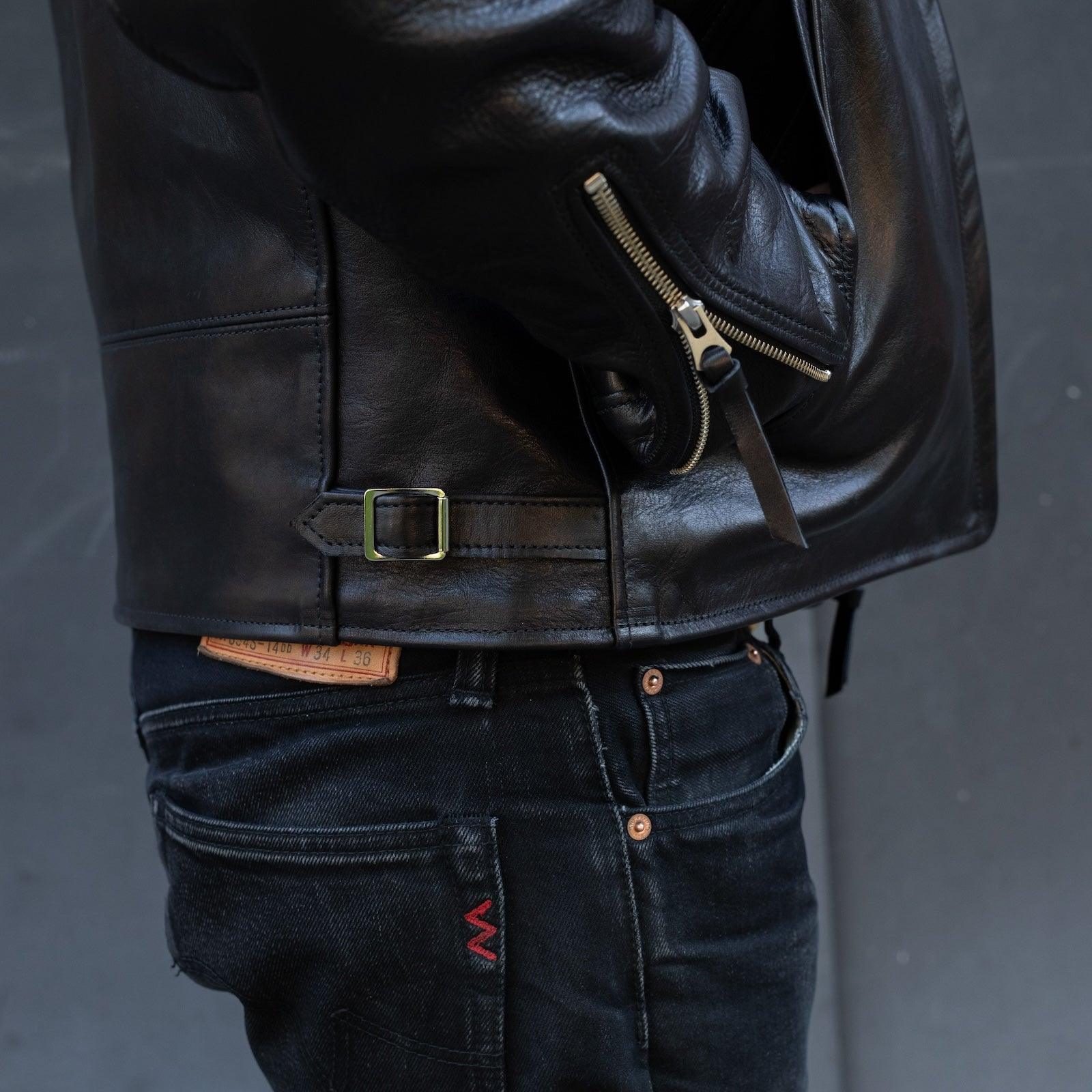 SB-SD-JPN-HO-BLK - Simmons Bilt "Smokey D" Japanese Horsehide Jacket - Black