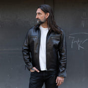SB-SD-JPN-HO-BLK - Simmons Bilt "Smokey D" Japanese Horsehide Jacket - Black