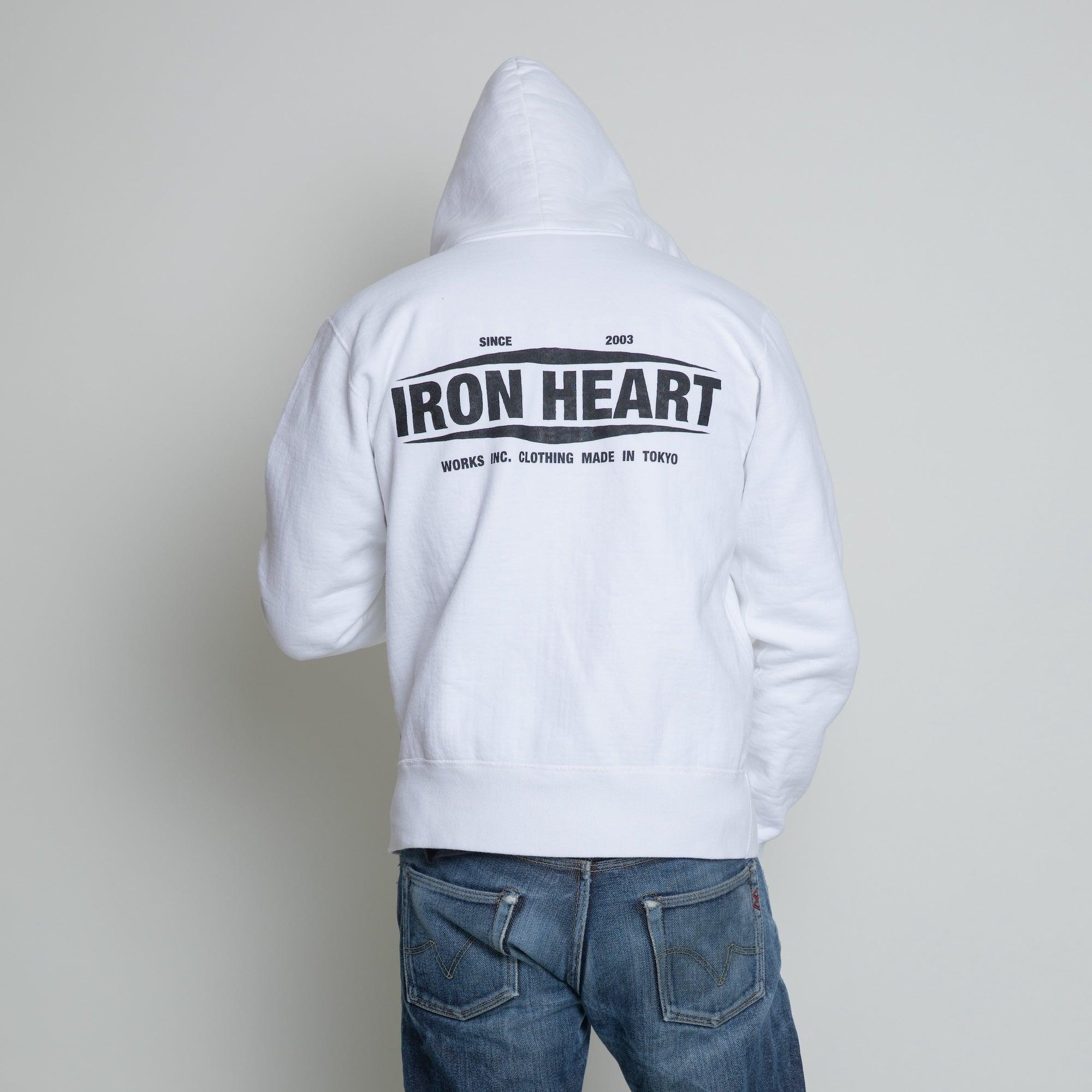 IHSW-76L-WHT - 14oz Ultra Heavyweight Loopwheel Cotton Zippered Hoodie - White