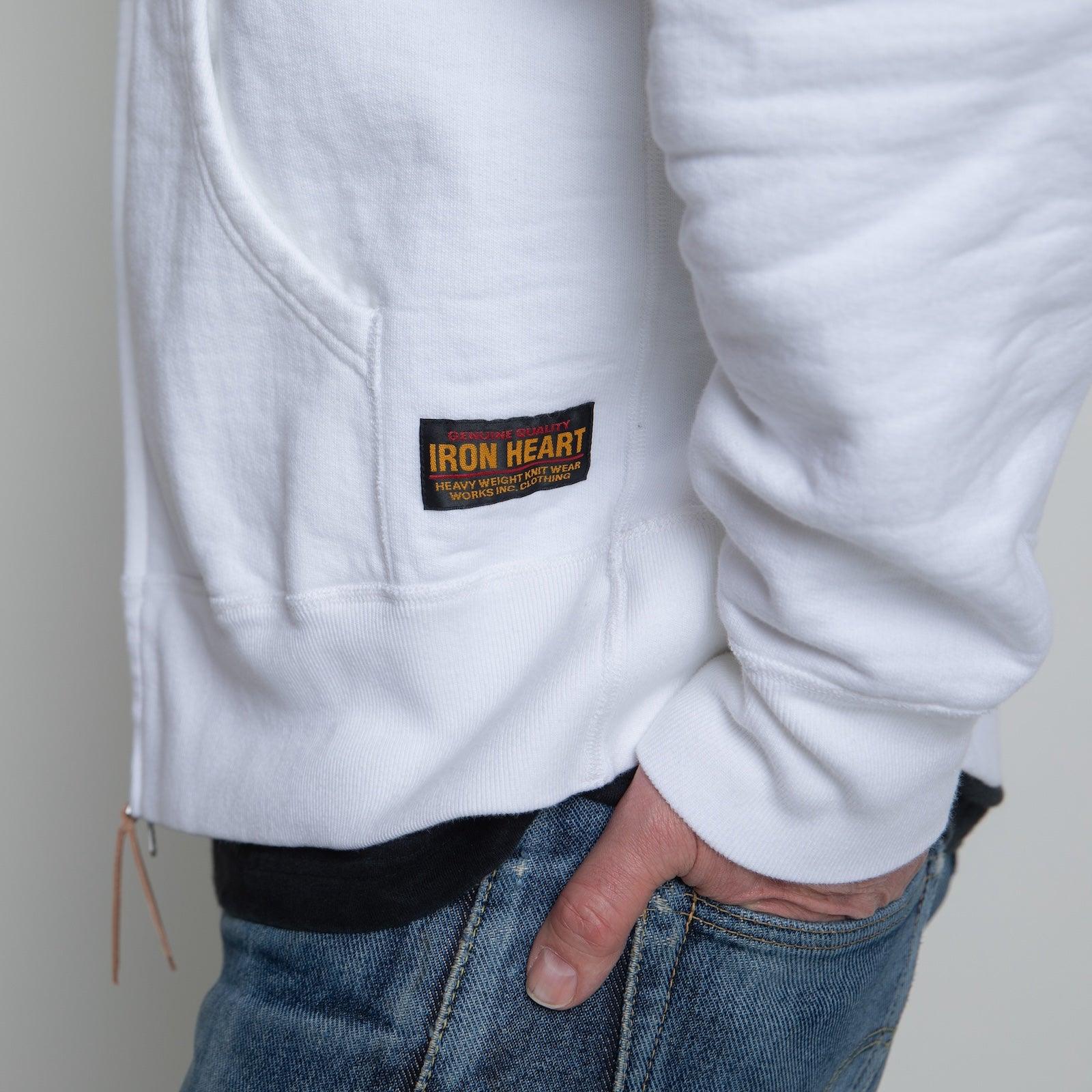 IHSW-76L-WHT - 14oz Ultra Heavyweight Loopwheel Cotton Zippered Hoodie - White
