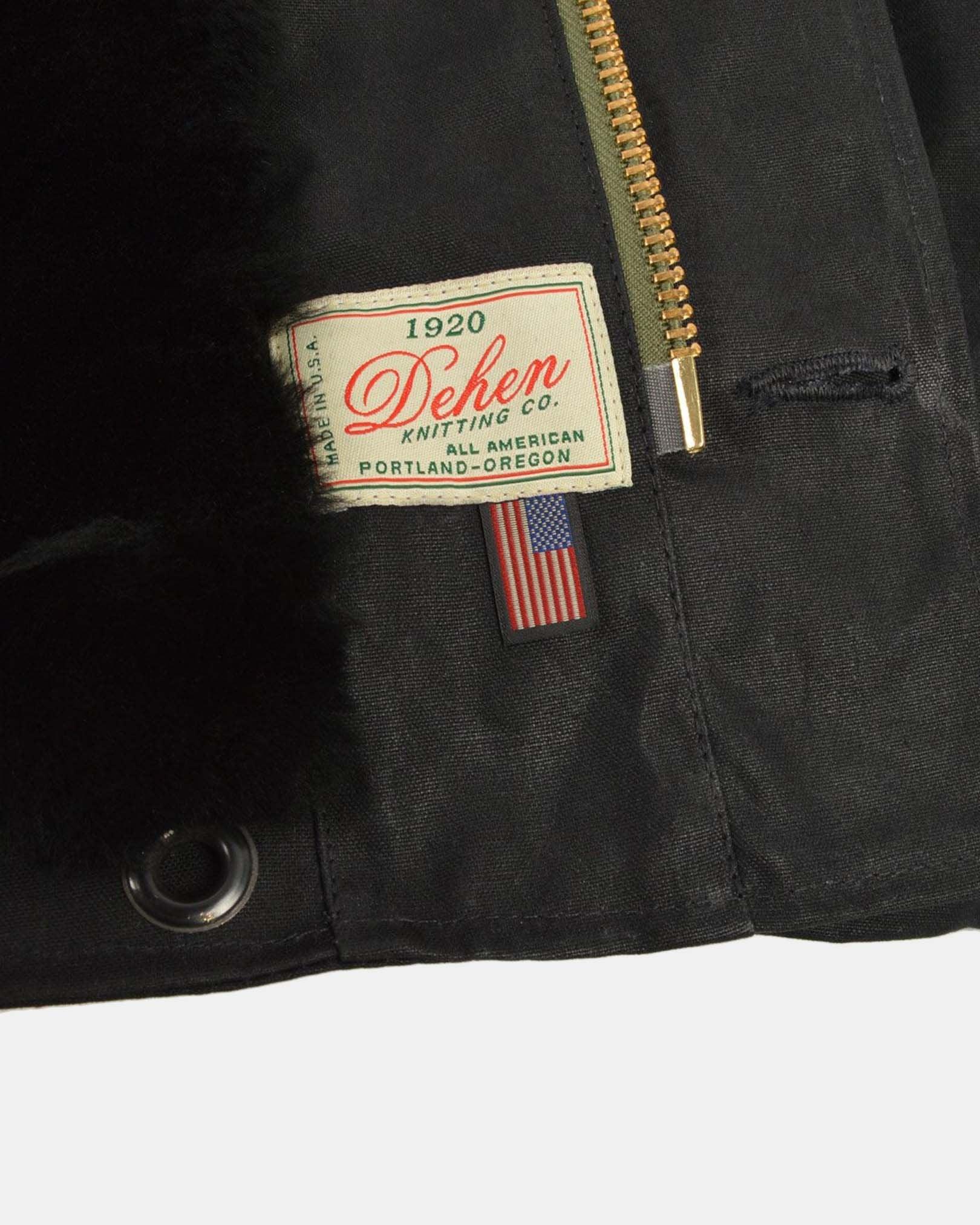 DE-N1-US-BLK - Dehen 1920 Waxed Canvas N-1 Deck Jacket - Black