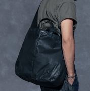 PE-NEWSPAPER-BAG-BLK - Peanuts & Co x ACVM WAXED COTTON NEWSPAPER BAG - Black