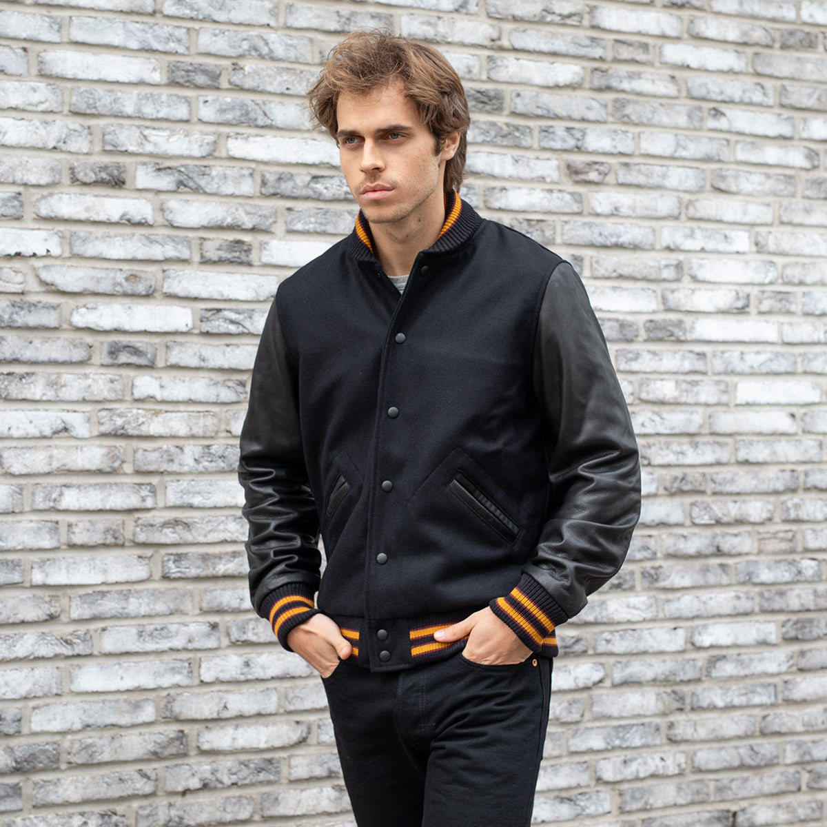 DE-JA002-BLK - Dehen 1920 x IH Germany Custom Varsity Jacket