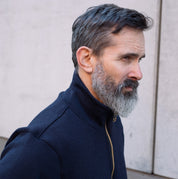 DE-SW0111-NAV - DEHEN 1920 Full-Zip Moto-Sweater - Navy