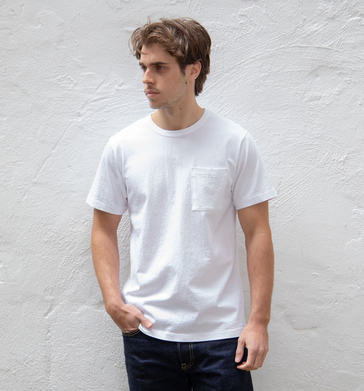 DE-TS01P-WHT - Dehen 1920 Heavy Duty Pocket T-Shirt - White