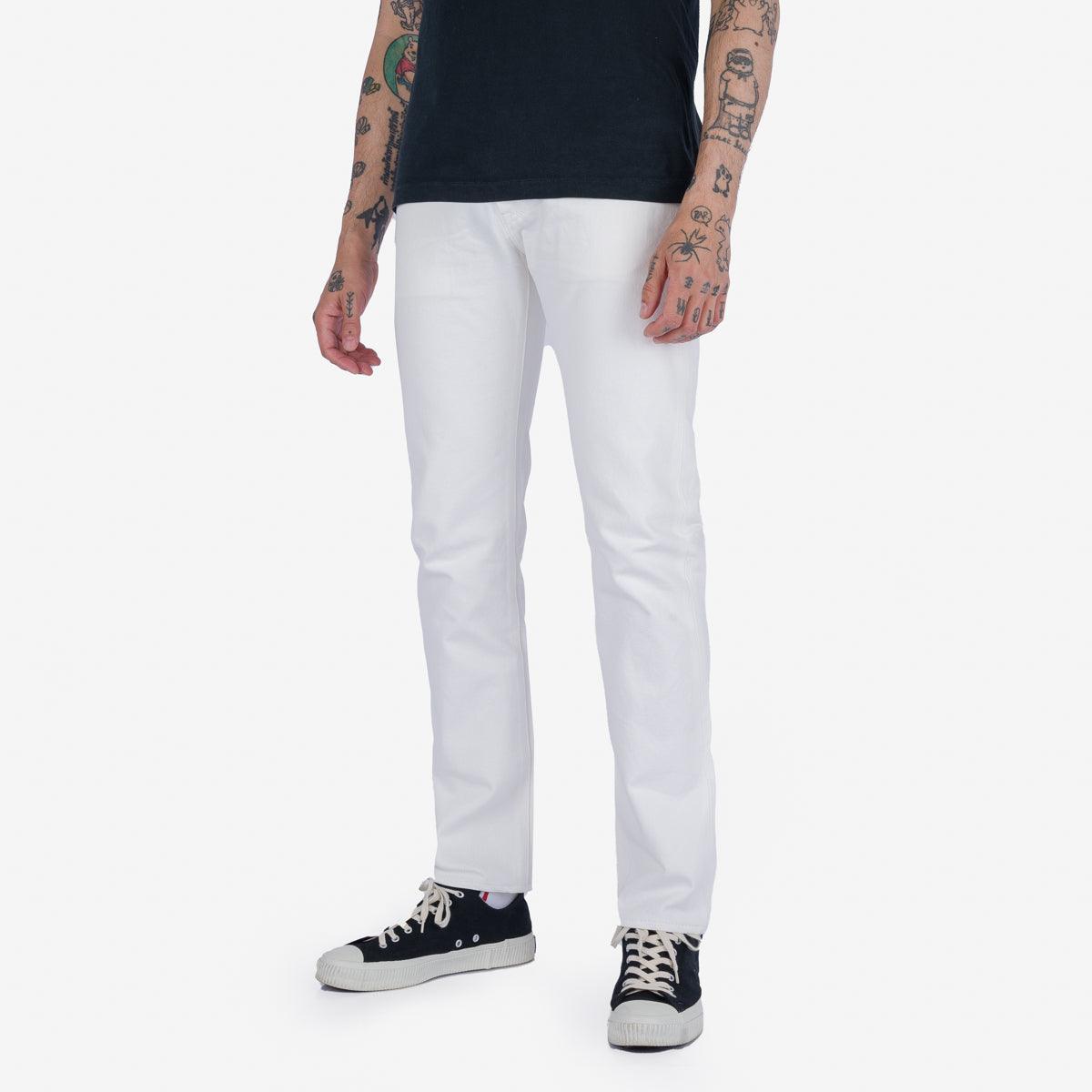 IH-777-WT - 13.5oz Cotton Twill Slim Tapered Cut Jeans - White