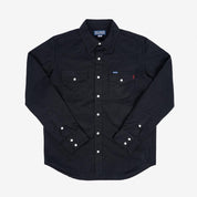IHSH-394-BLK - 7oz Fatigue Cloth Western Shirt - Black