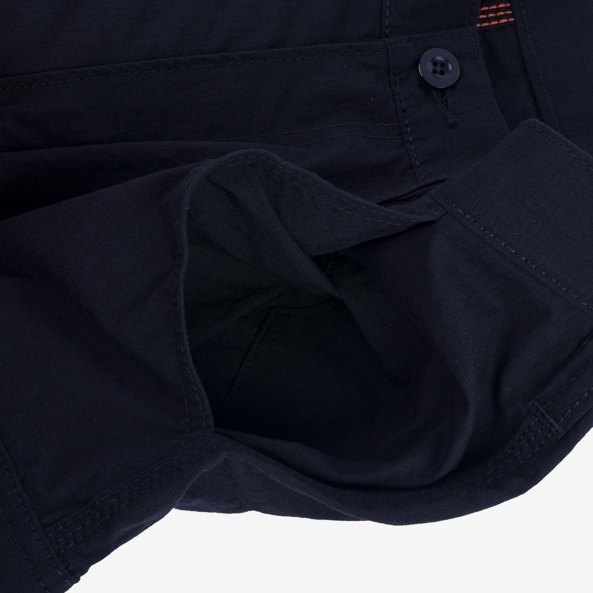 IH-736-BLK - Ripstop Cargo Shorts - Black