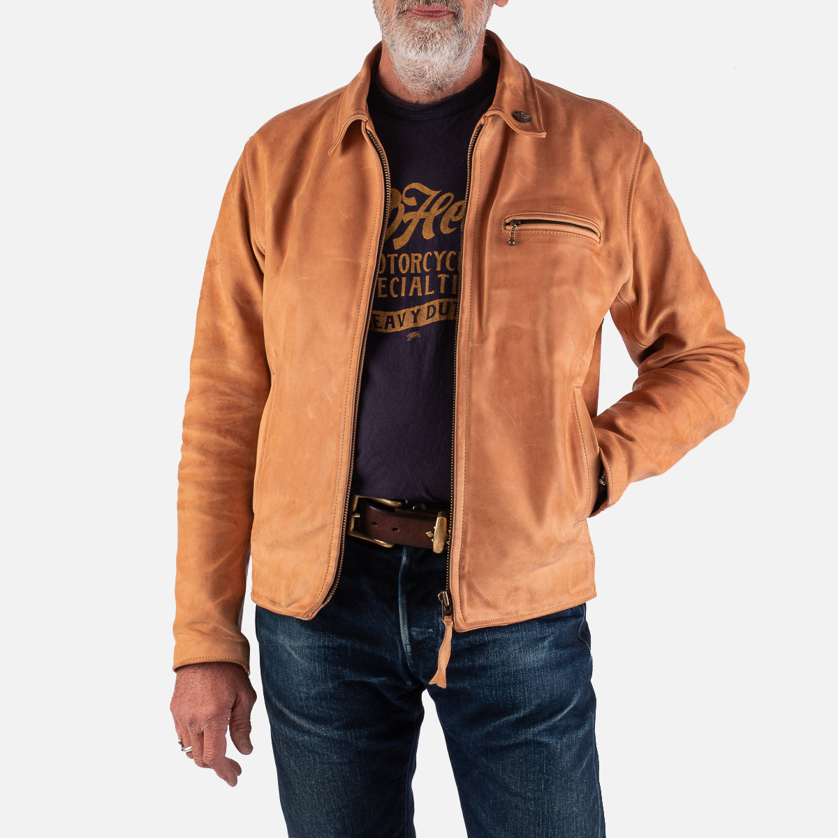 IHSB-BB-NAT - Natural Horsehide Jacket - The Bareback