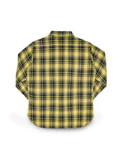IHSH-412-YEL - 9oz Selvedge Indigo Check Flannel Work Shirt - Yellow