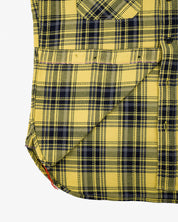 IHSH-412-YEL - 9oz Selvedge Indigo Check Flannel Work Shirt - Yellow