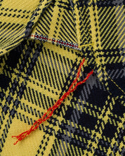 IHSH-412-YEL - 9oz Selvedge Indigo Check Flannel Work Shirt - Yellow