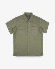 IHSH-415-GRN - 8oz Ripstop Short Sleeved Mechanic Shirt - Military Green