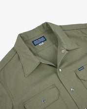 IHSH-415-GRN - 8oz Ripstop Short Sleeved Mechanic Shirt - Military Green
