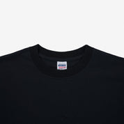 IHTB-11-BLK - 7.5oz Cotton Long-Sleeved Crew Neck - Black with striped arms