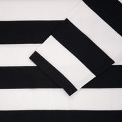 IHTB-09-BLK - 7.5oz Cotton Long-Sleeved Crew Neck - Black and White Stripes