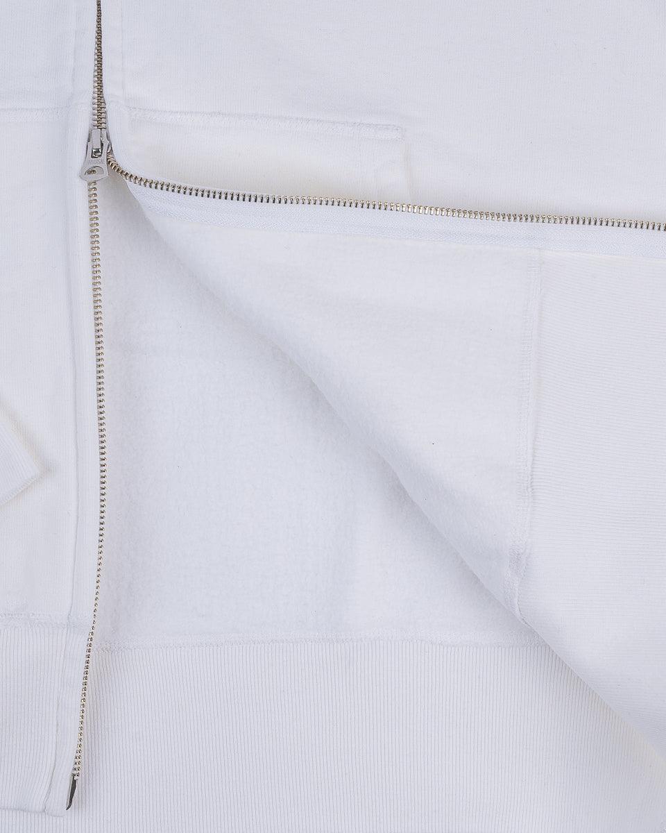 IHSW-76L-WHT - 14oz Ultra Heavyweight Loopwheel Cotton Zippered Hoodie - White