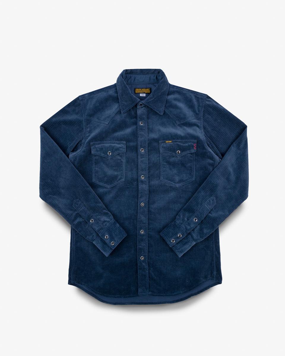 IHSH-398-NAV - 11oz Corduroy Western Shirt - Navy