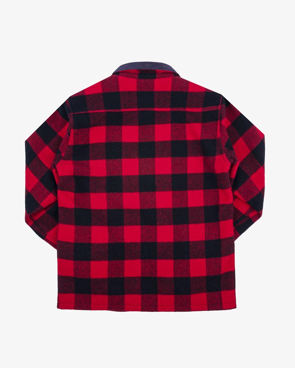 IHW-20-RED - Wool Buffalo Check Bush Jacket - Red