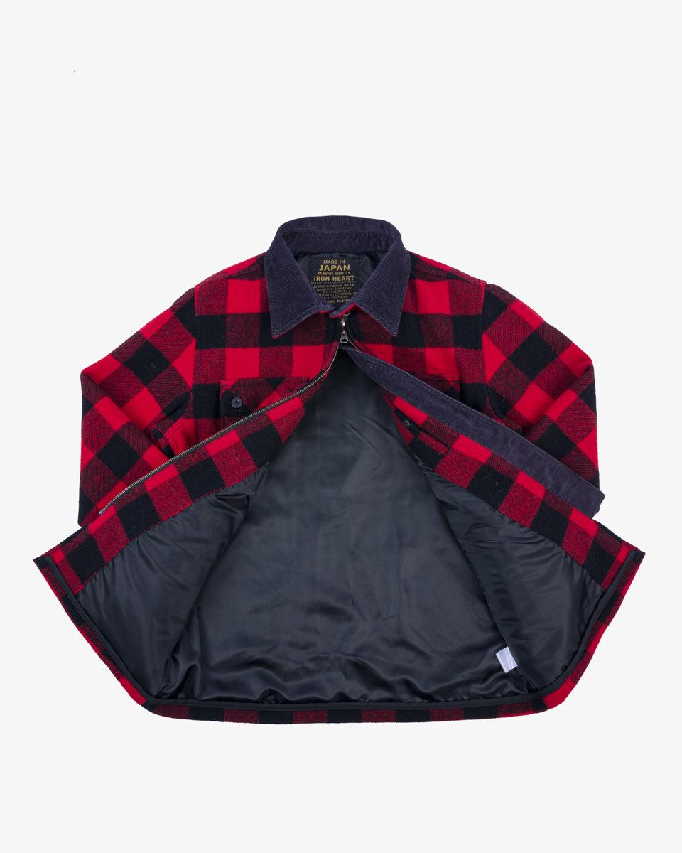 IHW-20-RED - Wool Buffalo Check Bush Jacket - Red