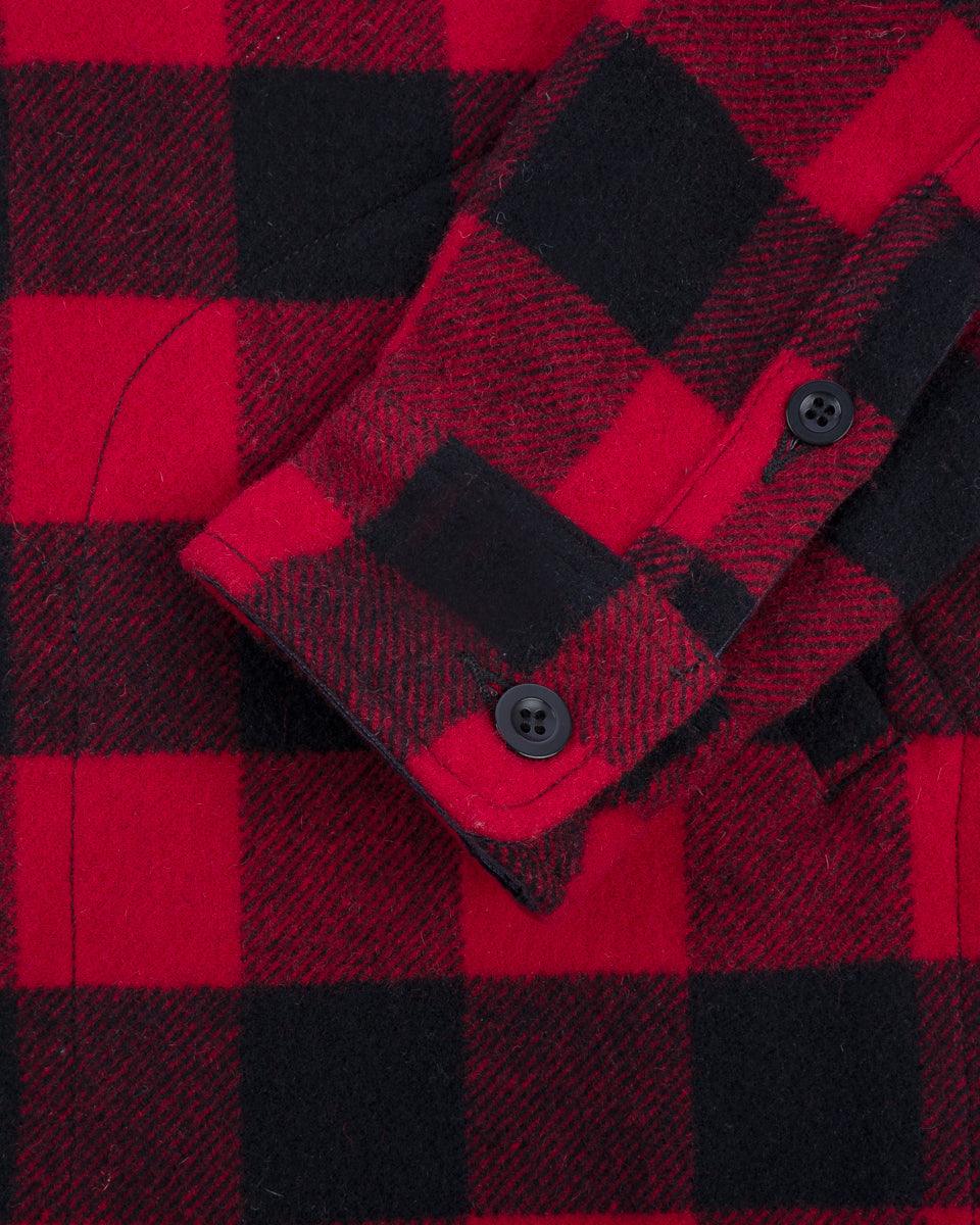 IHW-20-RED - Wool Buffalo Check Bush Jacket - Red