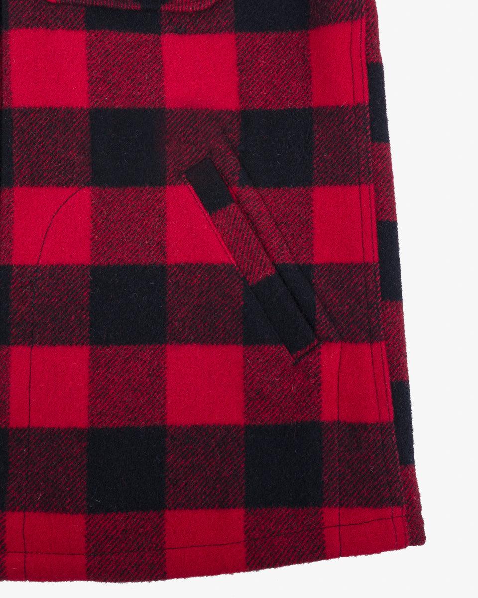 IHW-20-RED - Wool Buffalo Check Bush Jacket - Red