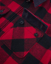 IHW-20-RED - Wool Buffalo Check Bush Jacket - Red
