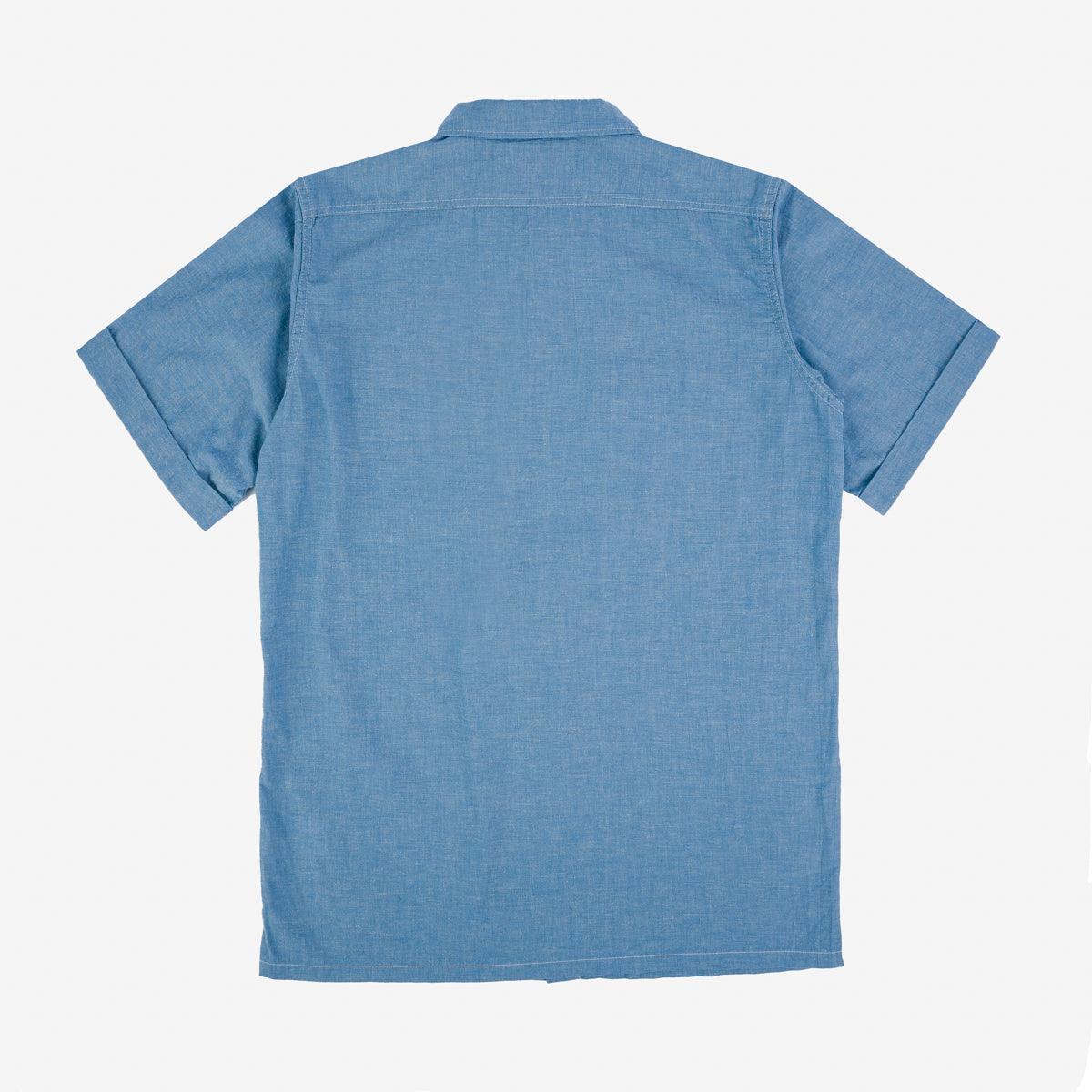 Image showing the IHSH-388-BLU - 4oz Short Sleeved Summer Shirt - Blue which is a Shirts described by the following info SS24 and sold on the IRON HEART GERMANY online store