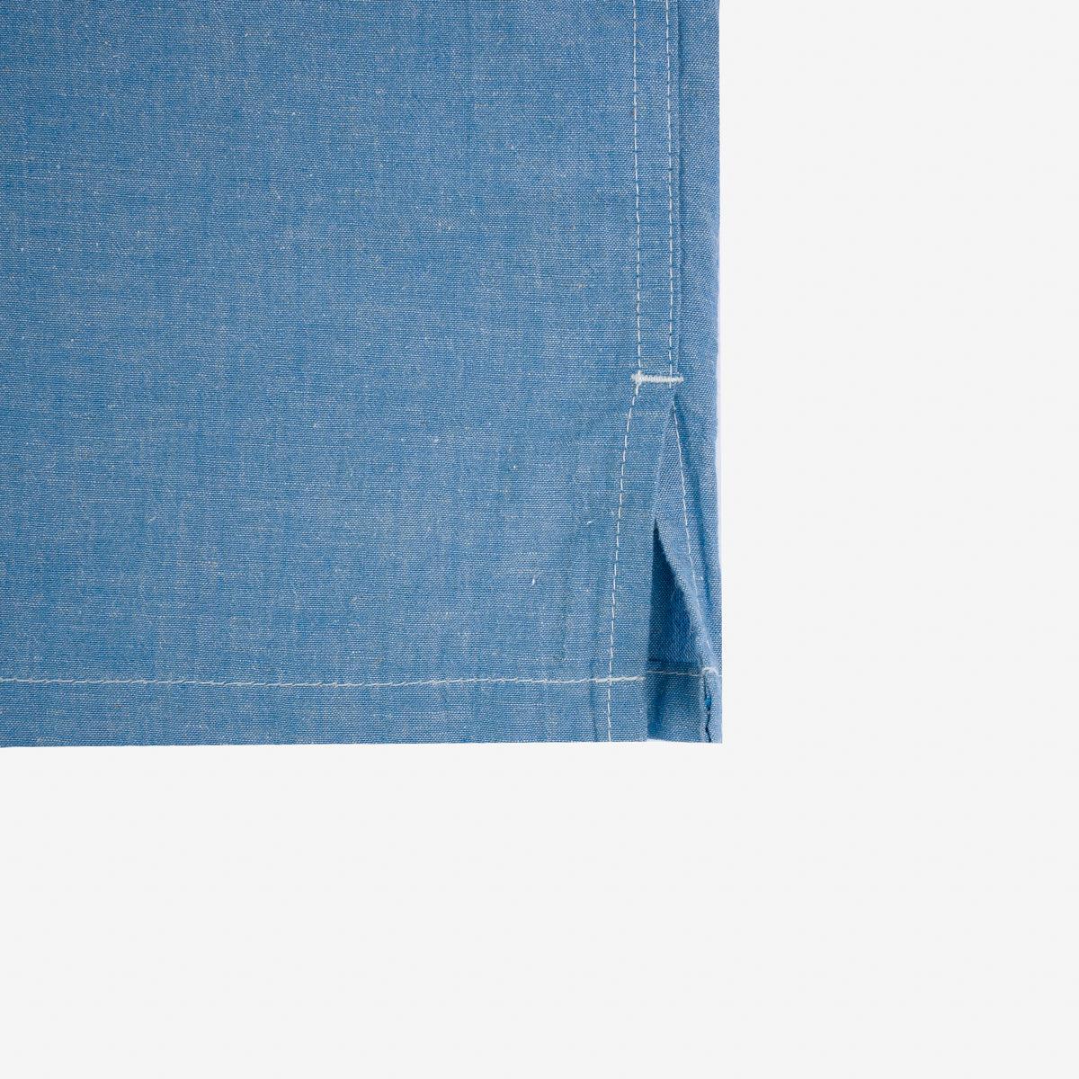 Image showing the IHSH-388-BLU - 4oz Short Sleeved Summer Shirt - Blue which is a Shirts described by the following info SS24 and sold on the IRON HEART GERMANY online store