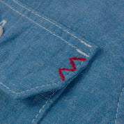 Image showing the IHSH-388-BLU - 4oz Short Sleeved Summer Shirt - Blue which is a Shirts described by the following info SS24 and sold on the IRON HEART GERMANY online store