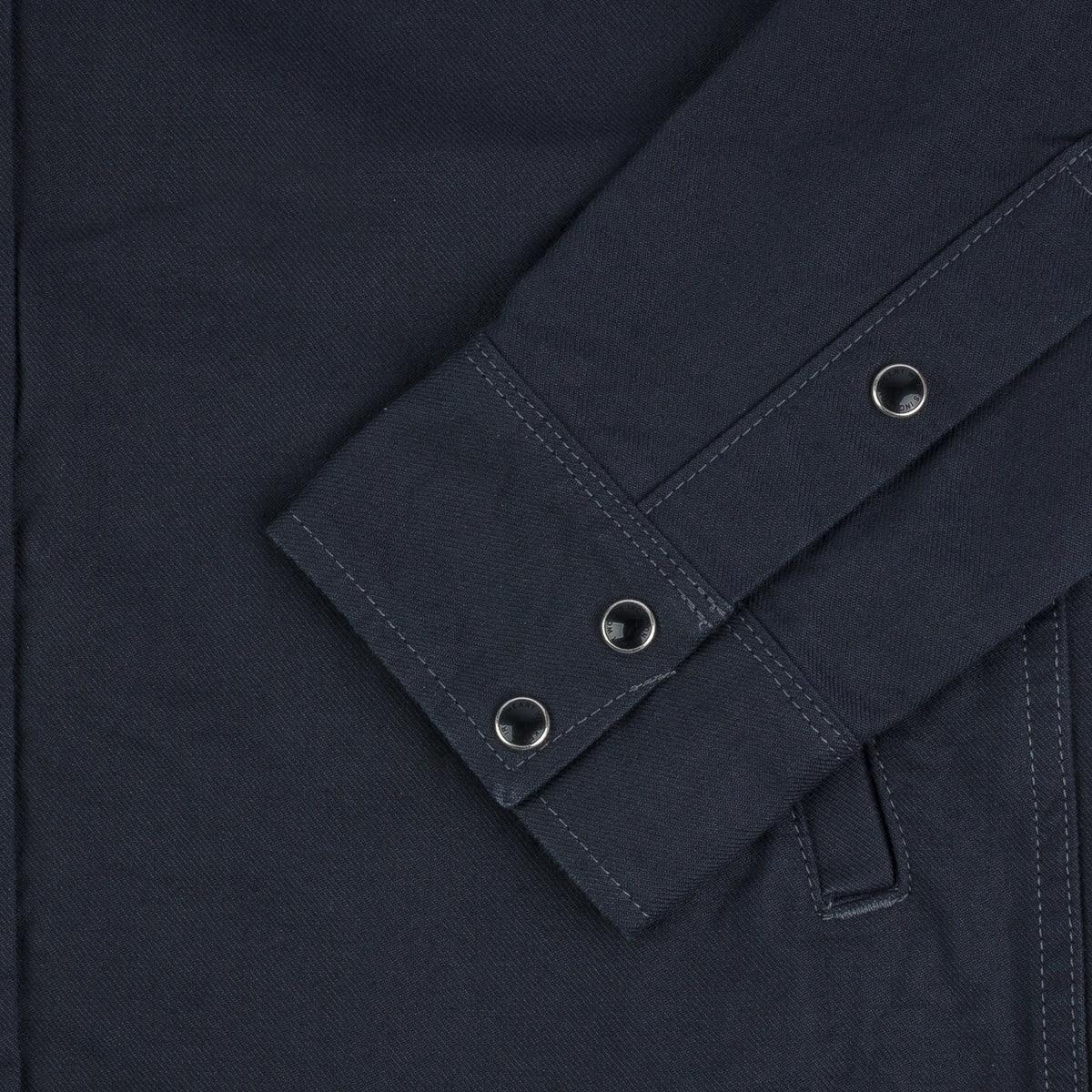 Image showing the IHSH-381-BLK - 9oz Military Serge CPO Shirt - Black which is a Shirts described by the following info SS24 and sold on the IRON HEART GERMANY online store