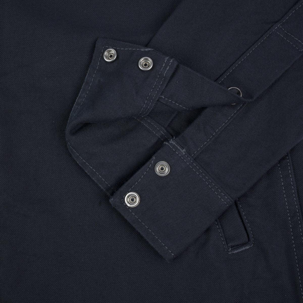 Image showing the IHSH-381-BLK - 9oz Military Serge CPO Shirt - Black which is a Shirts described by the following info SS24 and sold on the IRON HEART GERMANY online store