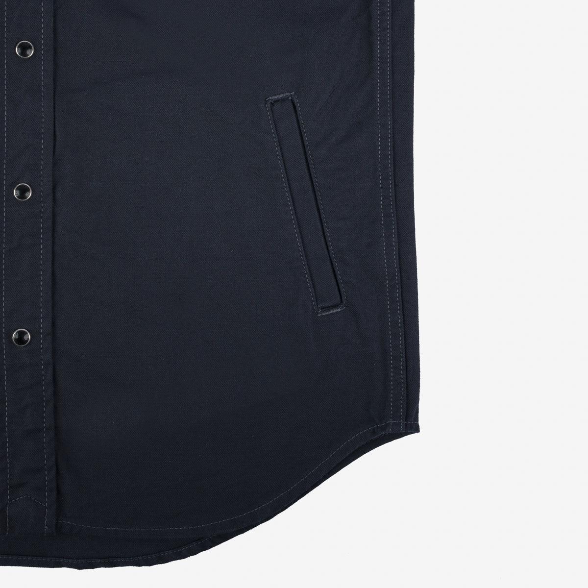 Image showing the IHSH-381-BLK - 9oz Military Serge CPO Shirt - Black which is a Shirts described by the following info SS24 and sold on the IRON HEART GERMANY online store