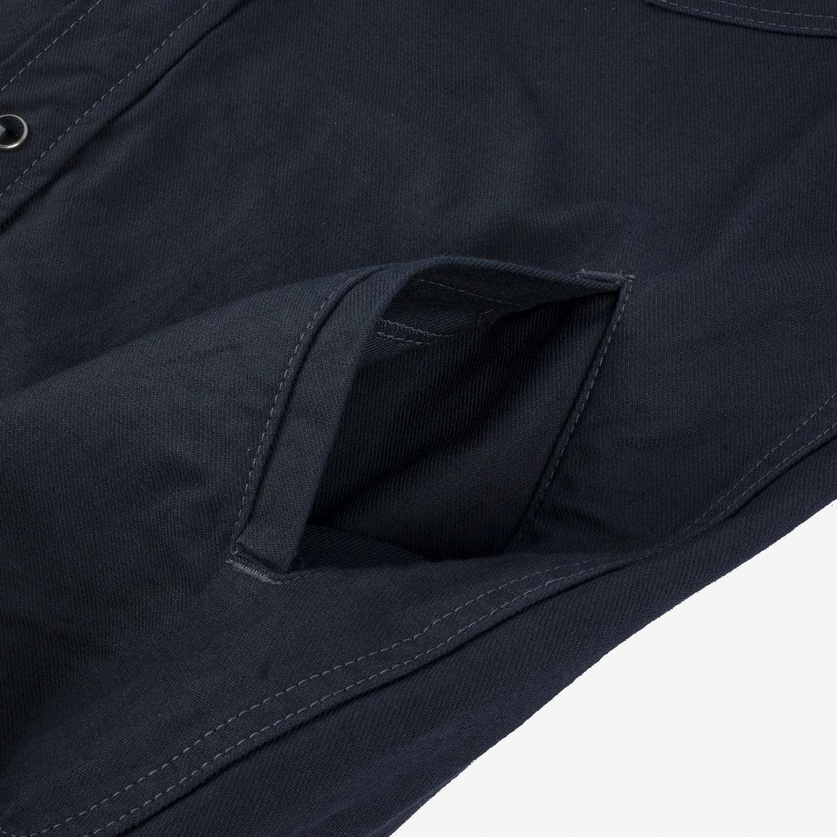 Image showing the IHSH-381-BLK - 9oz Military Serge CPO Shirt - Black which is a Shirts described by the following info SS24 and sold on the IRON HEART GERMANY online store