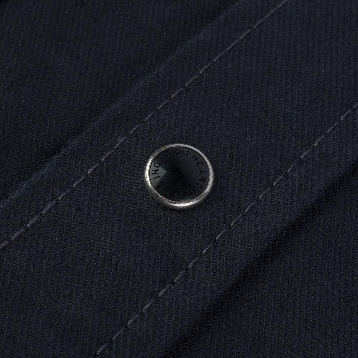 Image showing the IHSH-381-BLK - 9oz Military Serge CPO Shirt - Black which is a Shirts described by the following info SS24 and sold on the IRON HEART GERMANY online store