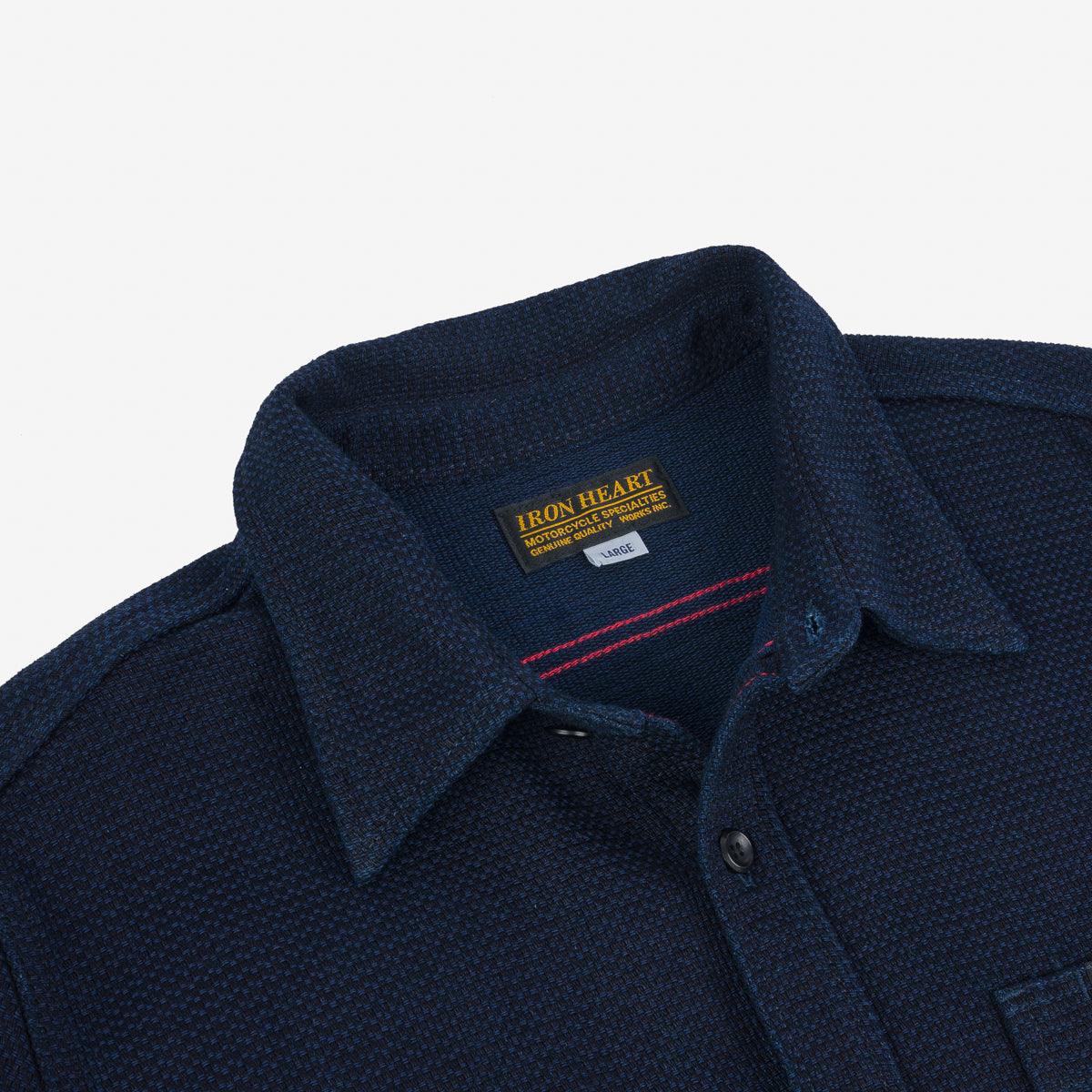 Image showing the IHSH-380-IND - 12oz Dobby Cloth Work Shirt - Indigo which is a Shirts described by the following info SS24 and sold on the IRON HEART GERMANY online store