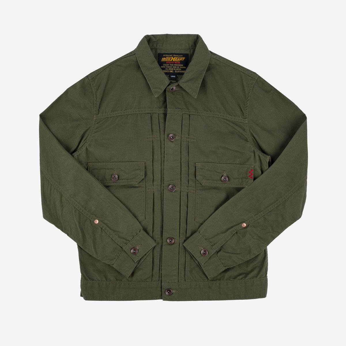 Image showing the IHJ-134-ODG - 9oz Paraffin Coated OX Type II Jacket - Olive Drab Green which is a Jackets described by the following info SS24 and sold on the IRON HEART GERMANY online store