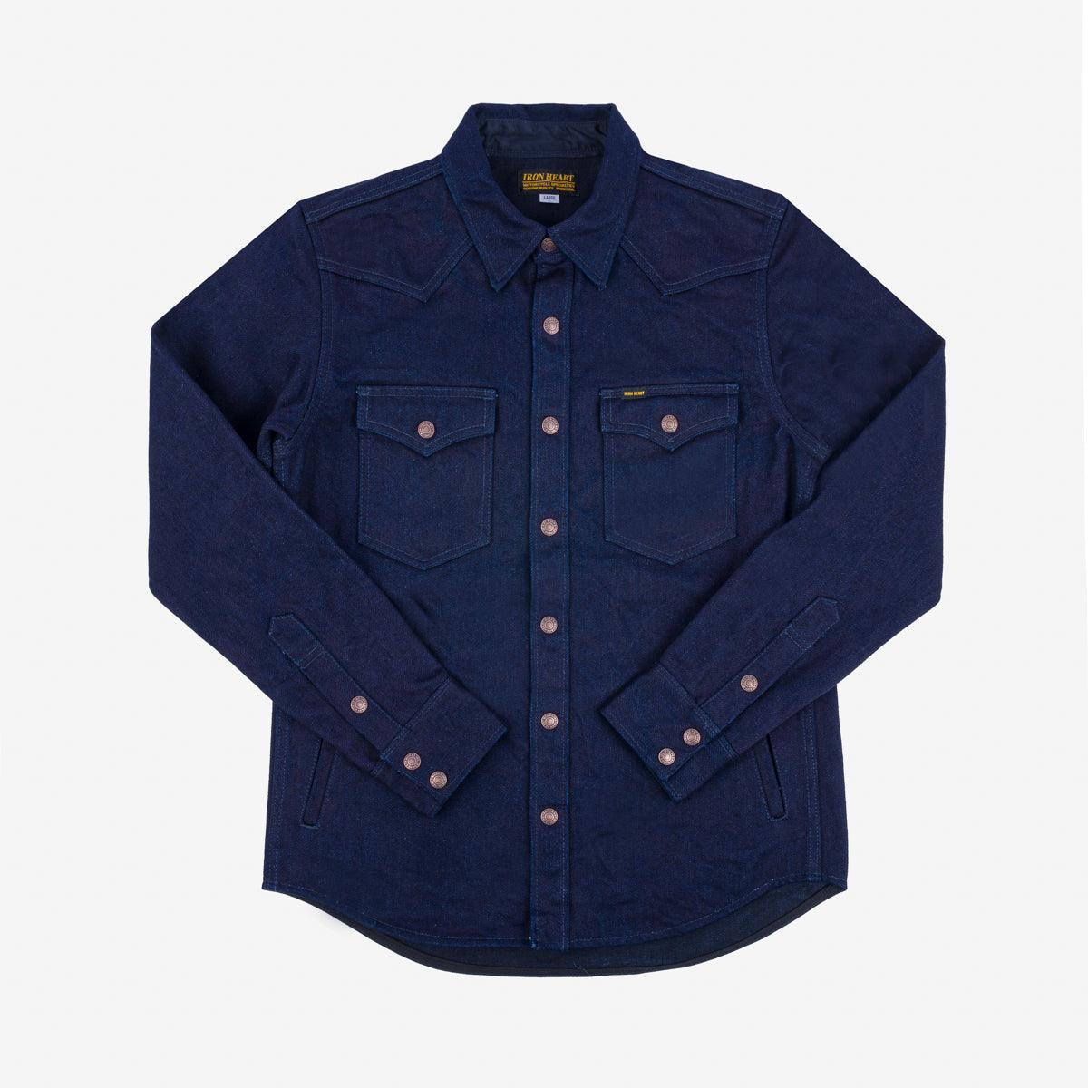 IHSH-409-IB - 19oz Selvedge Denim CPO Shirt - Indigo/Black – IRON