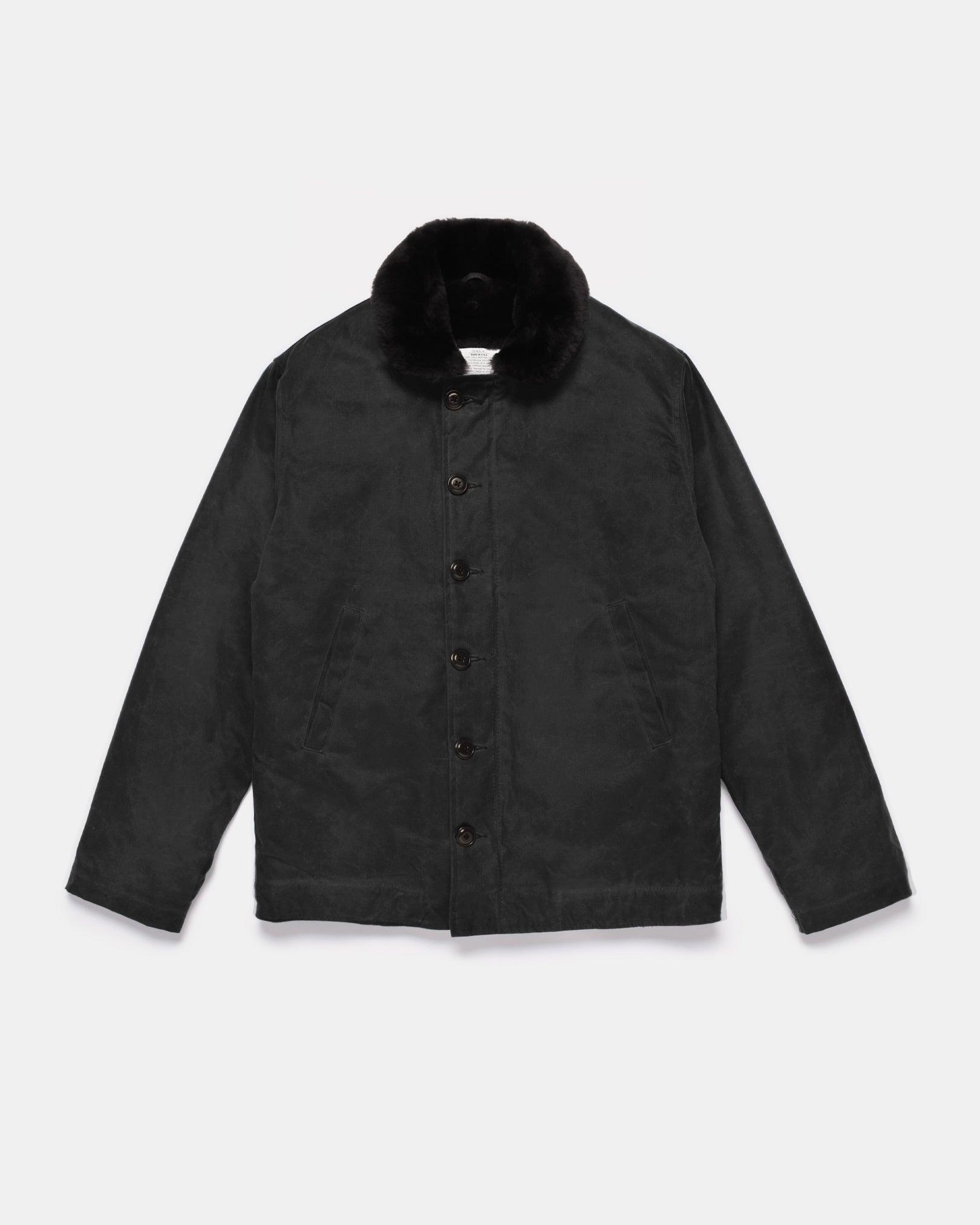 DE-N1-US-BLK - Dehen 1920 Waxed Canvas N-1 Deck Jacket - Black