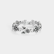 GA-MODEL-10-CUTOUT-4A - GOOD ART HLYWD Model 10 Cutout Rosette Bracelet 4A - Sterling Silver