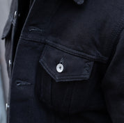 IH-526-SBG - 21oz Selvedge Denim Type III Jacket - Superblack (Fades To Grey)