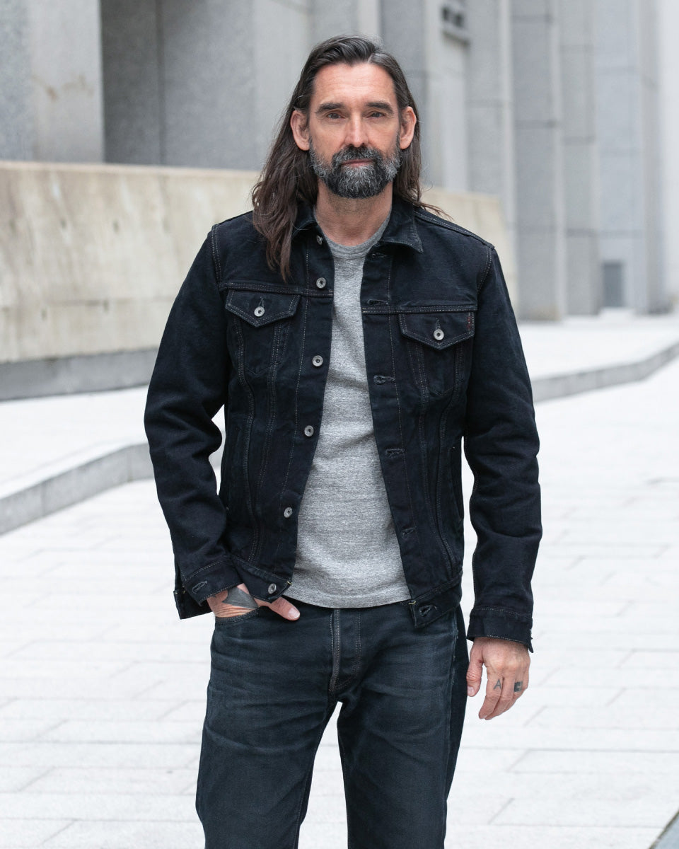 IH-526LOD - 19oz Lefthand Twill Type III Denim Jacket - Black Overdyed